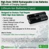 18650 IMR 3000mAh High Drain Flat Top Lithium-ion Batteries (2-Pieces)
