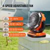 VEVOR Portable Fan Rechargeable 13 inch, Battery Powered Fan with LED Lantern, 4 Speeds Adjustable & 45°/90°Automatic Swivel & Timer