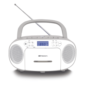 Emerson Portable CD/Cassette Boombox with AM/FM Radio (Color: White)
